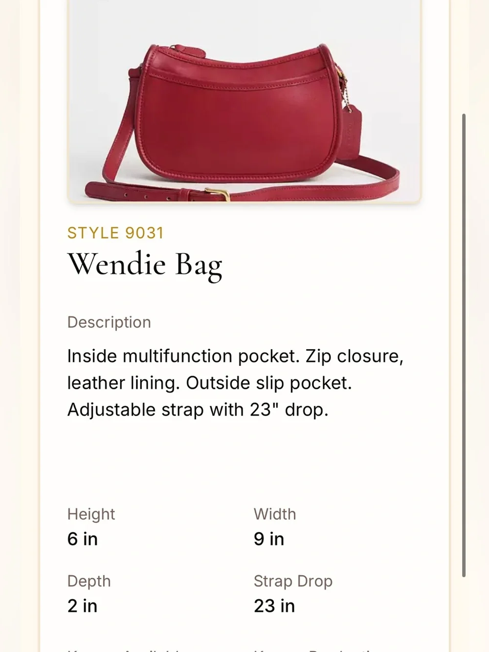 Vintage Coach Wendie Bag